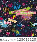 Colorful Doodle Background with Motivational Text 123012125