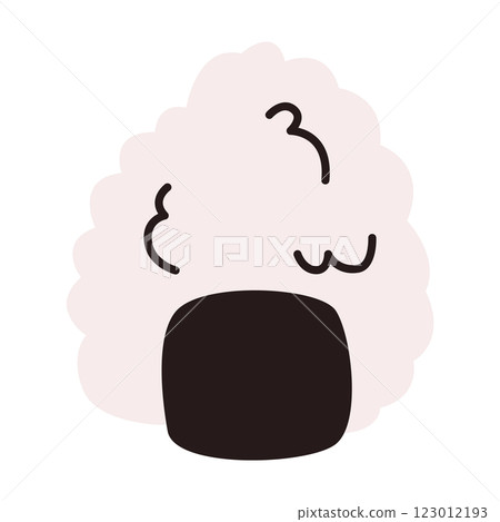 Cute onigiri rice ball with seaweed 123012193