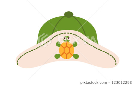 Green and beige turtle-themed bucket hat 123012298