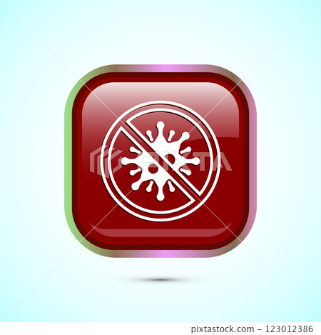 Antibacterial icon design illustration, Hygiene label symbol for product packaging, Button design Antibacterial icon design illustration, Hygiene label symbol for product packaging, Button design 123012386