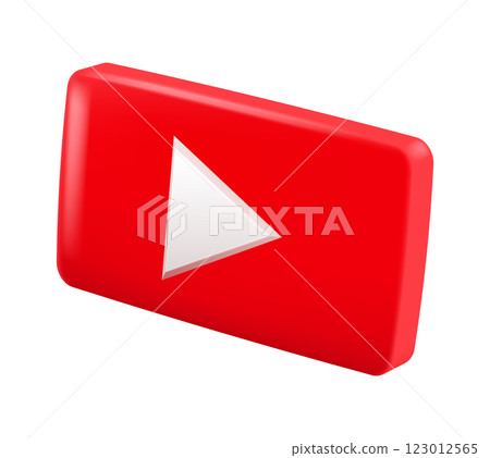 Red play button symbol for video content Red play button symbol for video content 123012565
