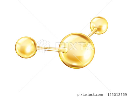 Rotating golden collagen molecule vector illustration 123012569