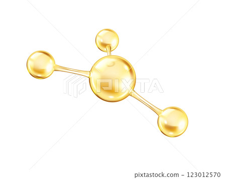 Golden collagen molecule structure shines illustration 123012570