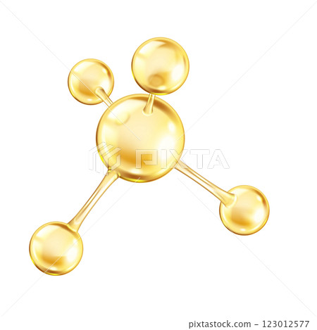 Collagen molecule with golden atoms vector illustration Collagen molecule with golden atoms vector illustration 123012577