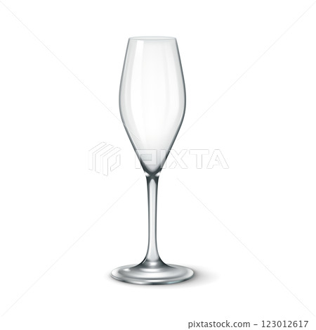 Elegant transparent champagne glass with flared design 123012617