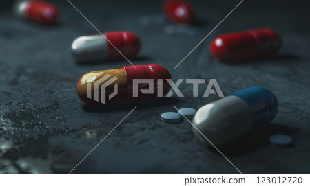 Pill bottle with with antidepressants or other psychiatric medications 123012720