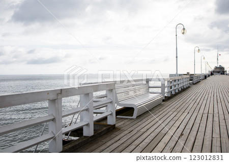 Molo pier promenade in Sopot, Poland Molo pier promenade in Sopot, Poland 123012831