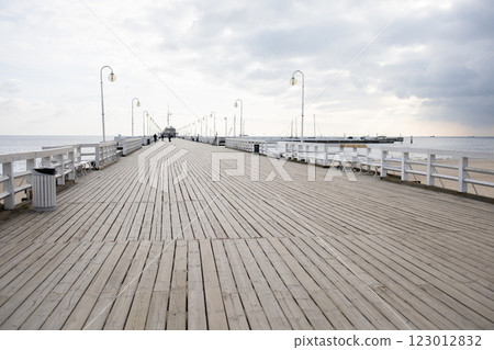 Molo pier promenade in Sopot, Poland Molo pier promenade in Sopot, Poland 123012832