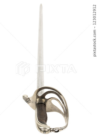 dueling rapier sword isolated on white 123012912