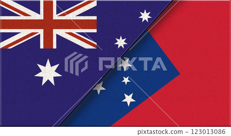 Two Flags Together Australian and Independent State of Samoa national flags 123013086