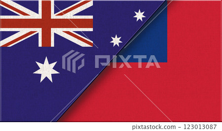 Two Flags Together Australian and Independent State of Samoa national flags 123013087
