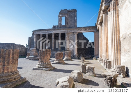 Naples Pompeii view of the ruins stones of the ancient historical city 123013137