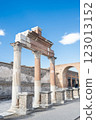 Naples Pompeii view of the ruins stones of the ancient historical city 123013152