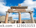 view of the ruins of the ancient historical city of Pompeii in Naples 123013153