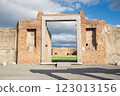 view of the ruins of the ancient historical city of Pompeii in Naples 123013156