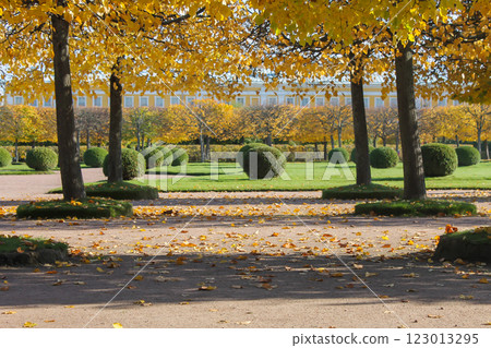 The Upper Garden in Peterhof Palace in Saint Petersburg, Russia The Upper Garden in Peterhof Palace in Saint Petersburg, Russia 123013295