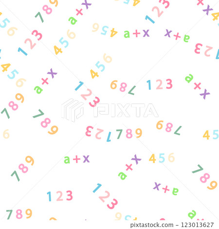 Seamless pattern with mathematical formulas and numbers. Algebra and geometry, calculations tangent, cotangent, sine, cosine, x Seamless pattern with mathematical formulas and numbers. Algebra and geometry, calculations tangent, cotangent, sine, cosine, x 123013627
