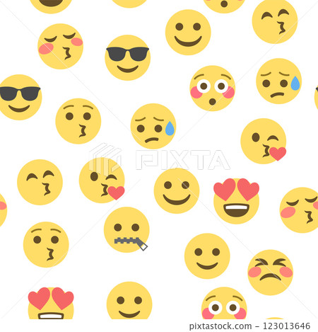 Seamless pattern of emoticons and emoji, emoji vector illustration, emoji background for social network 123013646