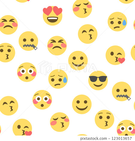 Seamless pattern of emoticons and emoji, emoji vector illustration, emoji background for social network 123013657
