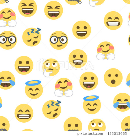 Seamless pattern of emoticons and emoji, emoji vector illustration, emoji background for social network 123013665