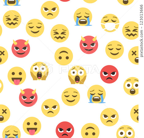 Seamless pattern of emoticons and emoji, emoji vector illustration, emoji background for social network 123013666