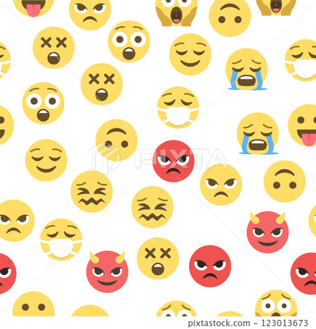 Seamless pattern of emoticons and emoji, emoji vector illustration, emoji background for social network 123013673