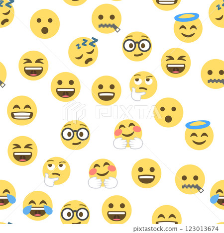 Seamless pattern of emoticons and emoji, emoji vector illustration, emoji background for social network Seamless pattern of emoticons and emoji, emoji vector illustration, emoji background for social network 123013674