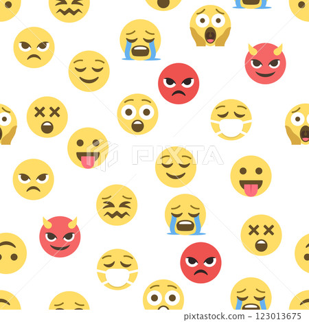 Seamless pattern of emoticons and emoji, emoji vector illustration, emoji background for social network Seamless pattern of emoticons and emoji, emoji vector illustration, emoji background for social network 123013675