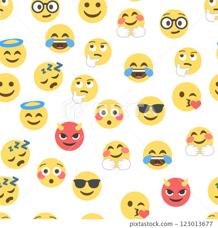 Seamless pattern of emoticons and emoji, emoji vector illustration, emoji background for social network Seamless pattern of emoticons and emoji, emoji vector illustration, emoji background for social network 123013677