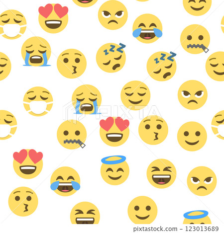 Seamless pattern of emoticons and emoji, emoji vector illustration, emoji background for social network Seamless pattern of emoticons and emoji, emoji vector illustration, emoji background for social network 123013689