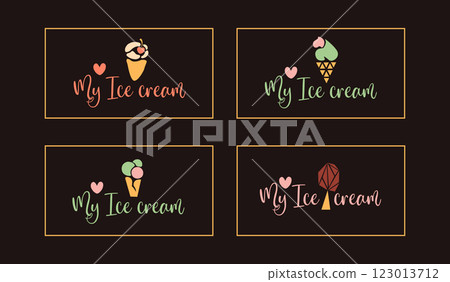Ice Cream Shop Logo Set Ice Cream Shop Logo Set 123013712