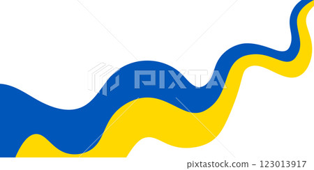 Ukrainian flag is fluttering on a transparent background. Banner for Independence day of Ukraine. Copy space. Vector illustration 123013917