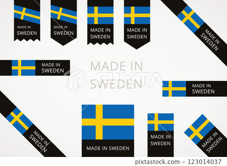 Made in Sweden - flag labels Made in Sweden - flag labels 123014037