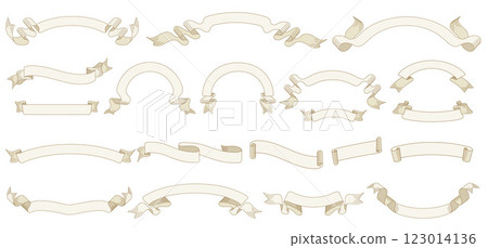 Vintage Ribbon Banners Set, Decorative Design Elements, collection of isolated illustrations horizontal elegant banners for slogan or title. Vector illustration Vintage Ribbon Banners Set, Decorative Design Elements, collection of isolated illustrations horizontal elegant banners for slogan or title. Vector illustration 123014136
