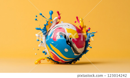 Vibrant Paint Splash Sphere 123014242