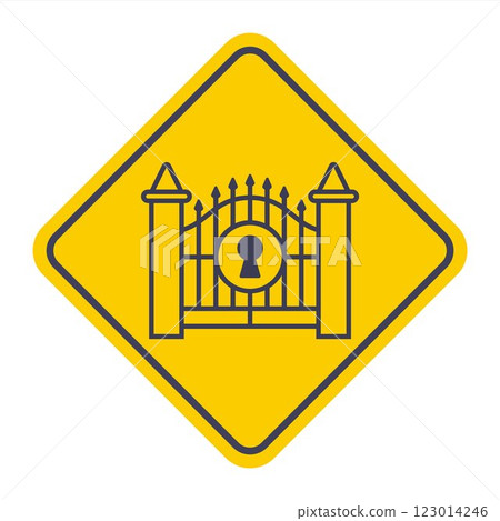 icon iron gates in a private house. icon iron gates in a private house. 123014246