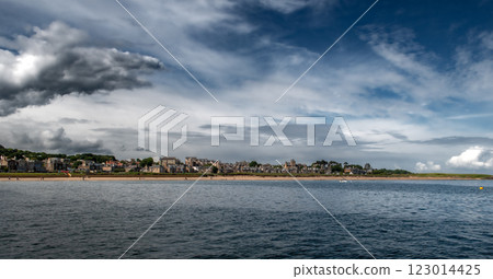 Sandy Beach At The Atlantic Coast Of Village North Berwick In Scotland, UK Sandy Beach At The Atlantic Coast Of Village North Berwick In Scotland, UK 123014425