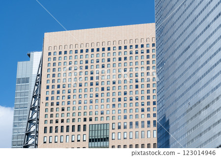 Scenery of skyscrapers in Shiodome, Tokyo 123014946
