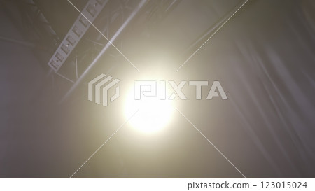 A Spotlight That Powerfully Illuminates the Stage, Creating a Stunning Dramatic Effect and Impact. Clip 123015024
