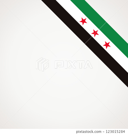 Corner ribbon independence flag of Syria 123015284