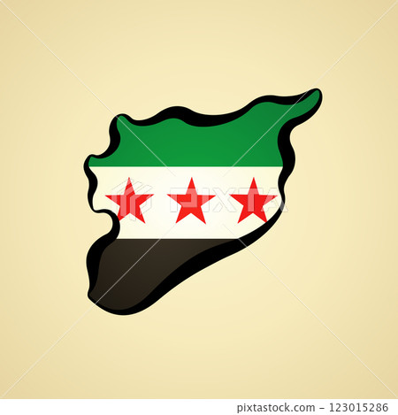Syria - Map colored with flag 123015286