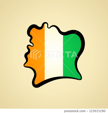 Ivory Coast - Map colored with flag 123015290