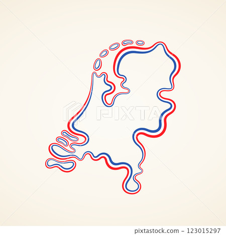 Netherlands - Outline Map Netherlands - Outline Map 123015297
