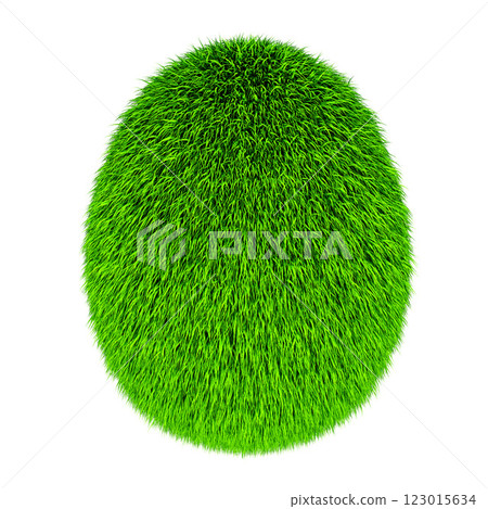 Egg from grass, eco concept. 3D rendering 123015634