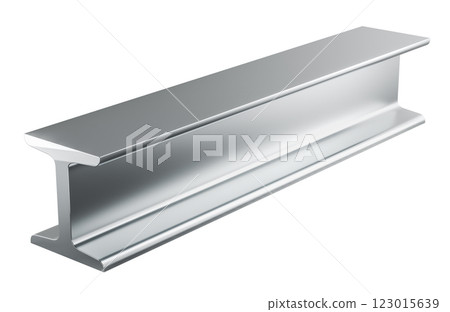 I-beam or H-shaped, rolled steel joist, double T. 3D rendering I-beam or H-shaped, rolled steel joist, double T. 3D rendering 123015639