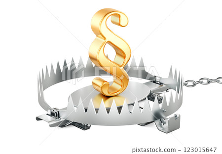 Trap with section, paragraph symbol. 3D rendering Trap with section, paragraph symbol. 3D rendering 123015647