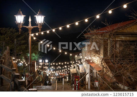 Night view of Ikaho Onsen Ishidangai 123015715