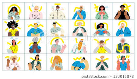 Creative Workspace: Video Conference, modern flat vector concept illustration of person engaging in virtual business meeting Connectivity, collaboration, digital interaction, remote work, productivity Creative Workspace: Video Conference, modern flat vector concept illustration of person engaging in virtual business meeting Connectivity, collaboration, digital interaction, remote work, productivity 123015878