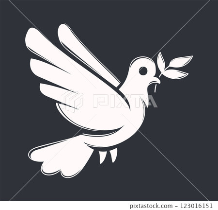 Dove carrying branch easter symbol 123016151