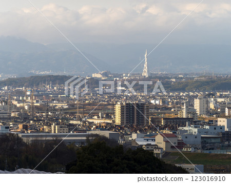 Cityscape seen from Mt. Takao in Kashiwara City 123016910